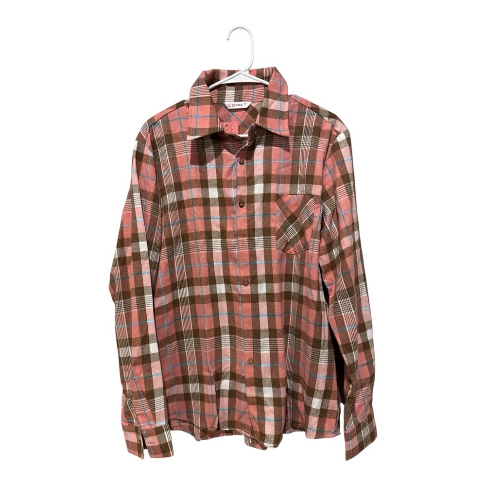 PatPat Casual Plaid Shirt - Brown and‎ Pink